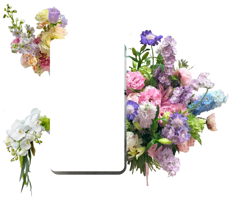 Pastel bouquet of hydrangea, lisianthus and roses — Hoa Da Nang